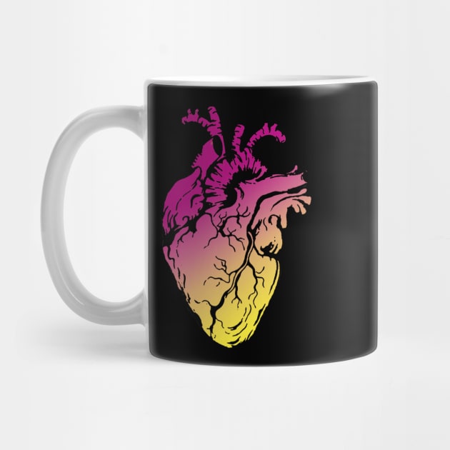 Heart Human Anatomy pink raimbow by Collagedream